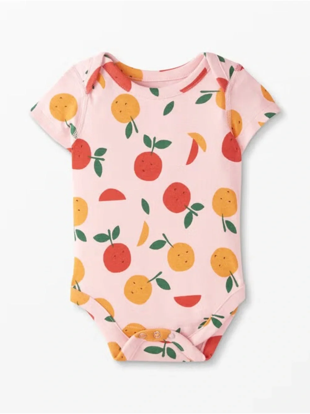 Hanna Andersson Pink Citrus Fruit Short-Sleeve Bodysuit